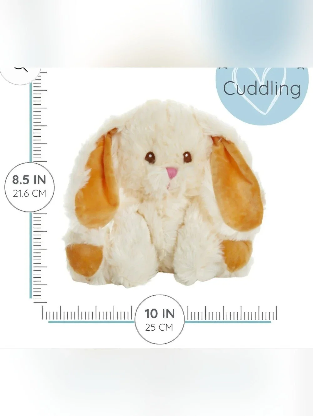 Warm Pals Bashful Bunny Microwavable Or Freezer Creme Orange Lavender 8.5
